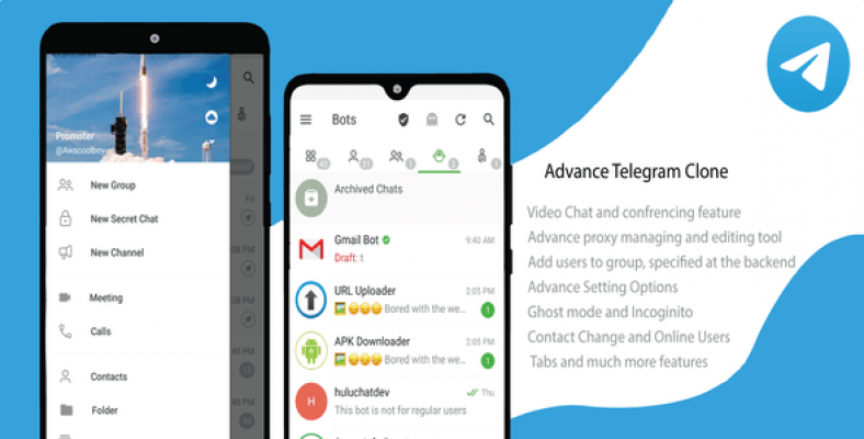 Telegram Clone with advance
